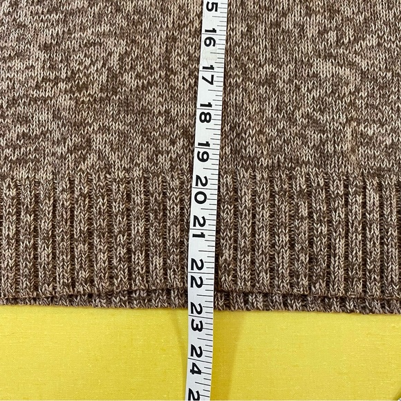 Nubby brown and cream Jillian and Nicole 3/4 sleeve cowl neck sweater - Picture 2 of 10